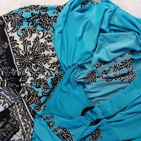 Studio West Apparel Woman's Blue & Black Long Summer Dress sz‎  L NWT - Picture 8 of 9